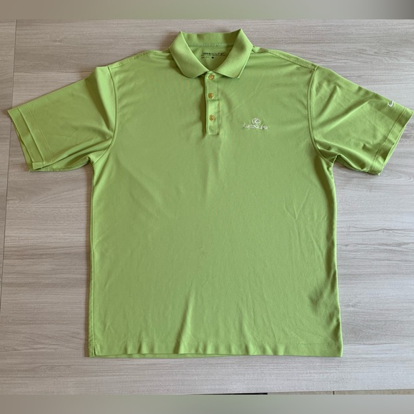 Nike Golf Dri Fit Polo Shirt Mens Size Large Lime Green Lexus Embroidered Logo - Picture 1 of 7